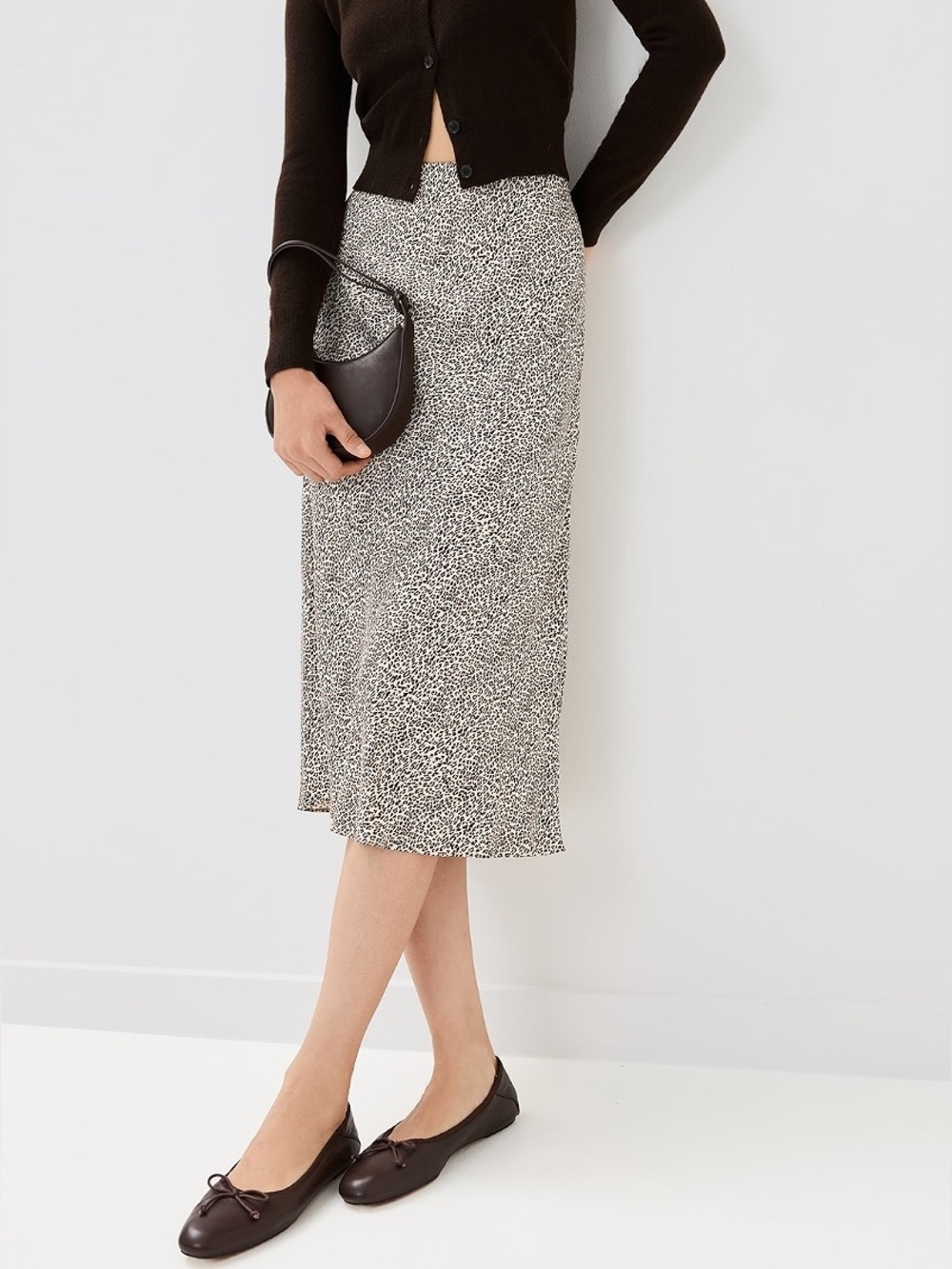 Jenni Kayne leopard slip skirt XXL animal print neutral timeless old money fall